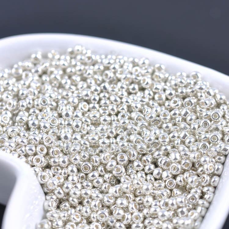 16g 1000pcs 2mm Metal Color Round Garment Beads Loose Spacer Beads Cezch Glass Seed Beads Handmade Jewelry DIY Making Bead JS2M