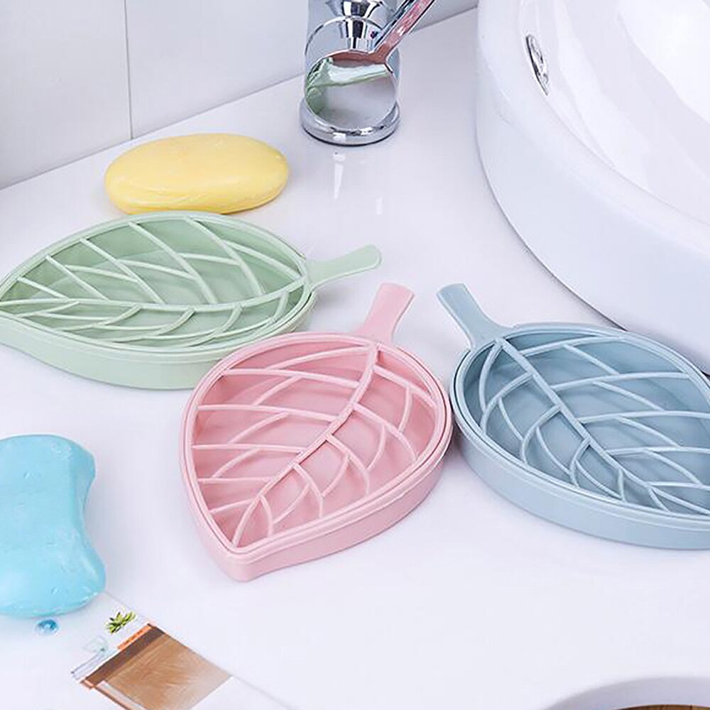 Caja de jabón de almacenamiento para el hogar multifuncional, plato de caja de jabón con forma de hoja para ducha de baño, placa de soporte de almacenamiento, almacenamiento para Baño