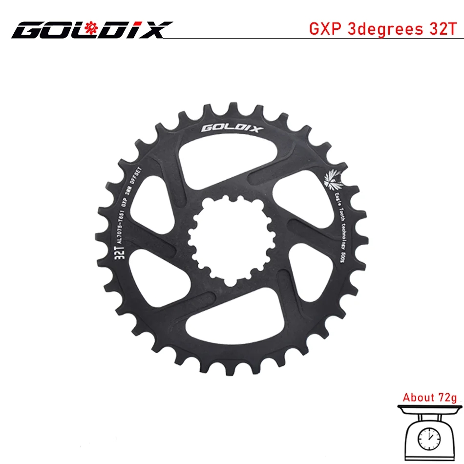 GOLDIX MTB Bicycle Chainring Narrow Wide Mountain Bike Chainwheel 30T 32T 34T 36T 38T For SRAM XX1 X9 XO X01 gx Eagle NX: Yellow