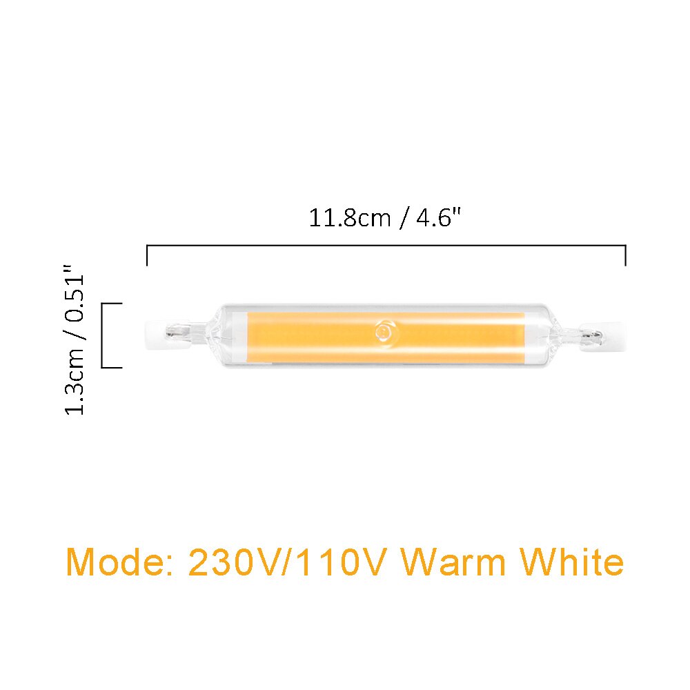 2 Pcs Dimmable Mini R7S COB LED Lamp Bulb Glass Tube For Replace Halogen Light Spot Light AC 110V 220V 5W 10W Energy Saving