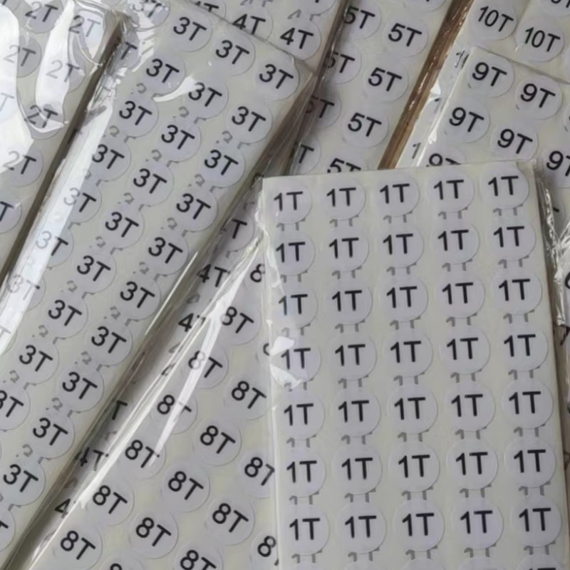 100pcs Sticker size label for baby clothes print stickers kids sizes labels 1T 2T 3T 4T 5T 6T 7T 8T 9T 10T Kids Clothing tags