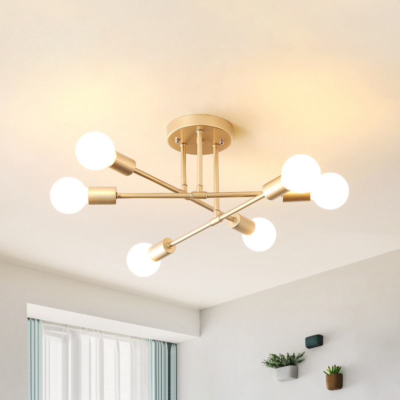Loftslamper vintage multipel  e27 lampe fod sort/hvid/guld til stue / spisestue / soveværelse led loftslampe