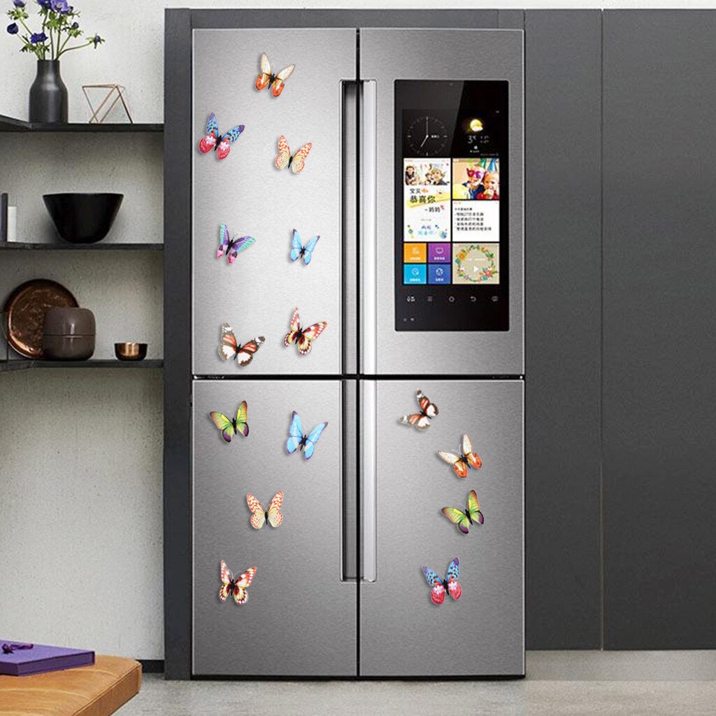 Multifunktions 100 stücke 3D Leuchtenden Schmetterling Aufkleber Aufkleber Kunst Glow In Dark Decor