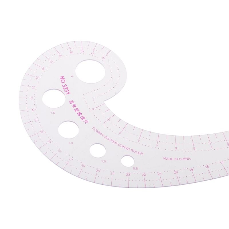 Sewing Ruler Comma Shaped French Curve Plastic Tailor Drawing Craft Tool DIY