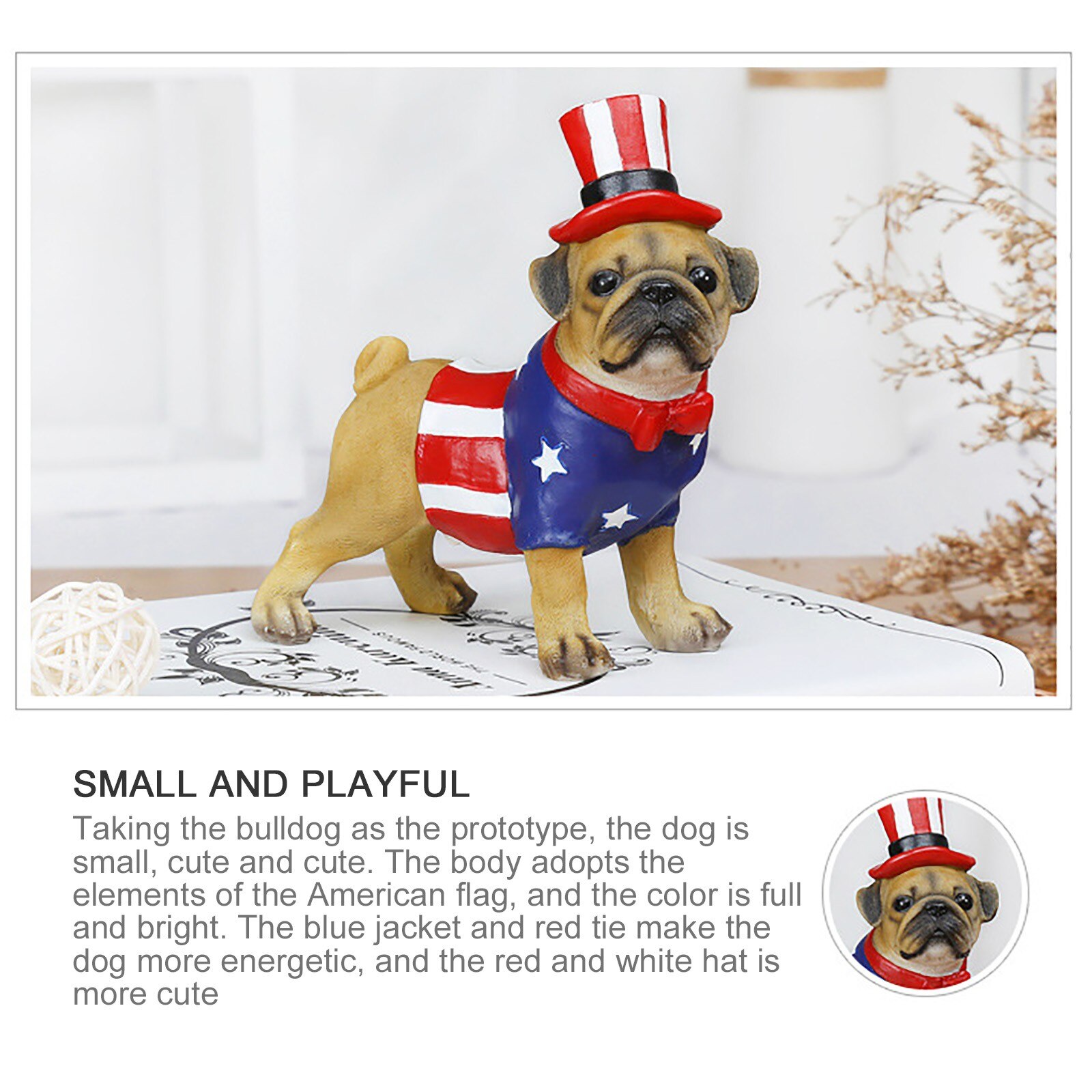 Decoration Desktop Office Resin Crafts Simulation Puppy