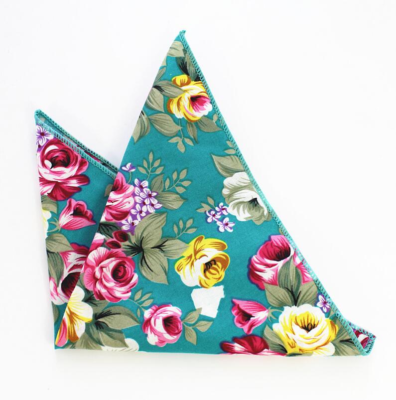 Rbocott heren bedrukte katoenen zakdoeken, bloemen- en paisley-pochetten, vintage zakdoeken, zakelijke handdoek, bruilofts- en feestaccessoire