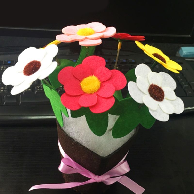 Maceta de flores DIY para niños, juguetes de plantas en maceta, manualidades educativas hechas a mano