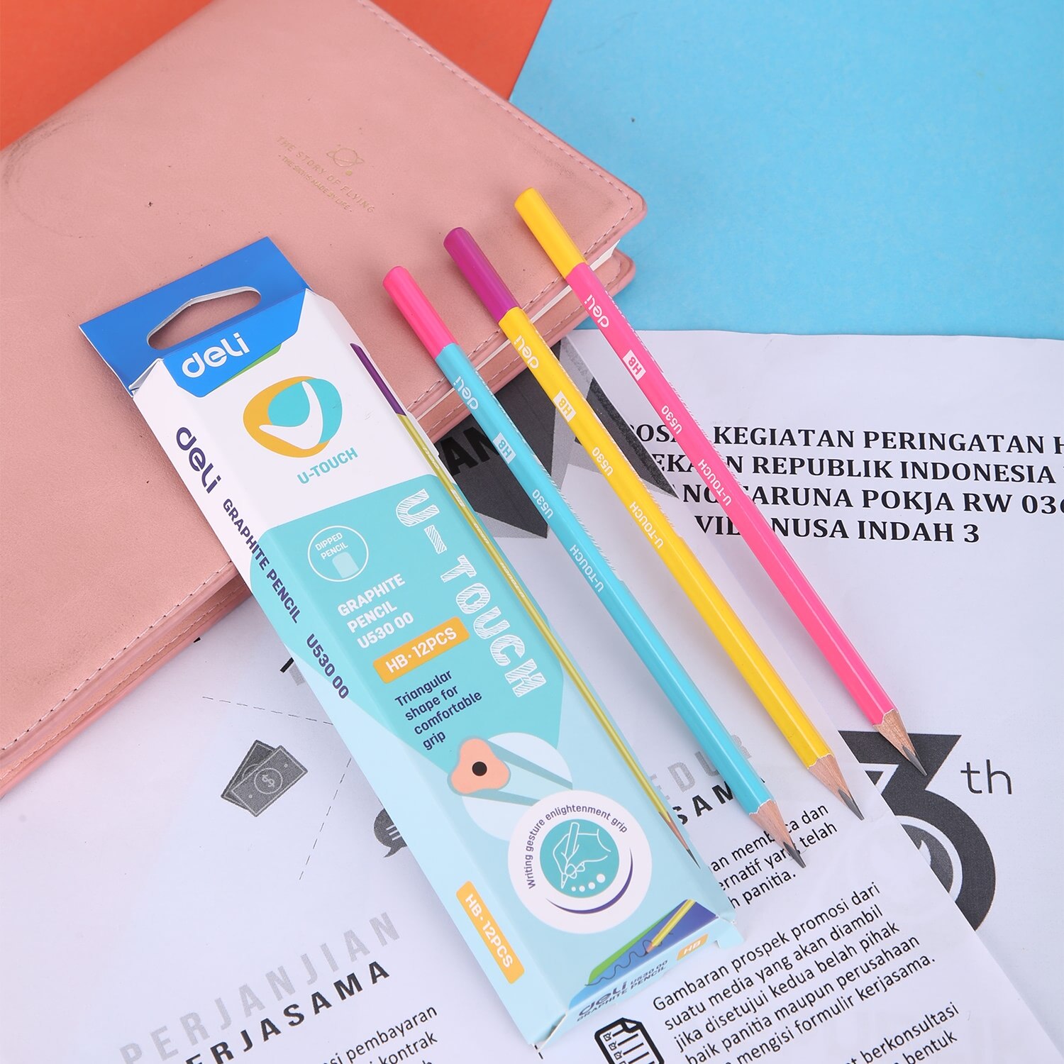 Deli Graphite Pencils for School 1 Box(12PCS) HB/2B Cute Pencil Drawing Pencil Set Pencils for Kids EU53000 EU53100