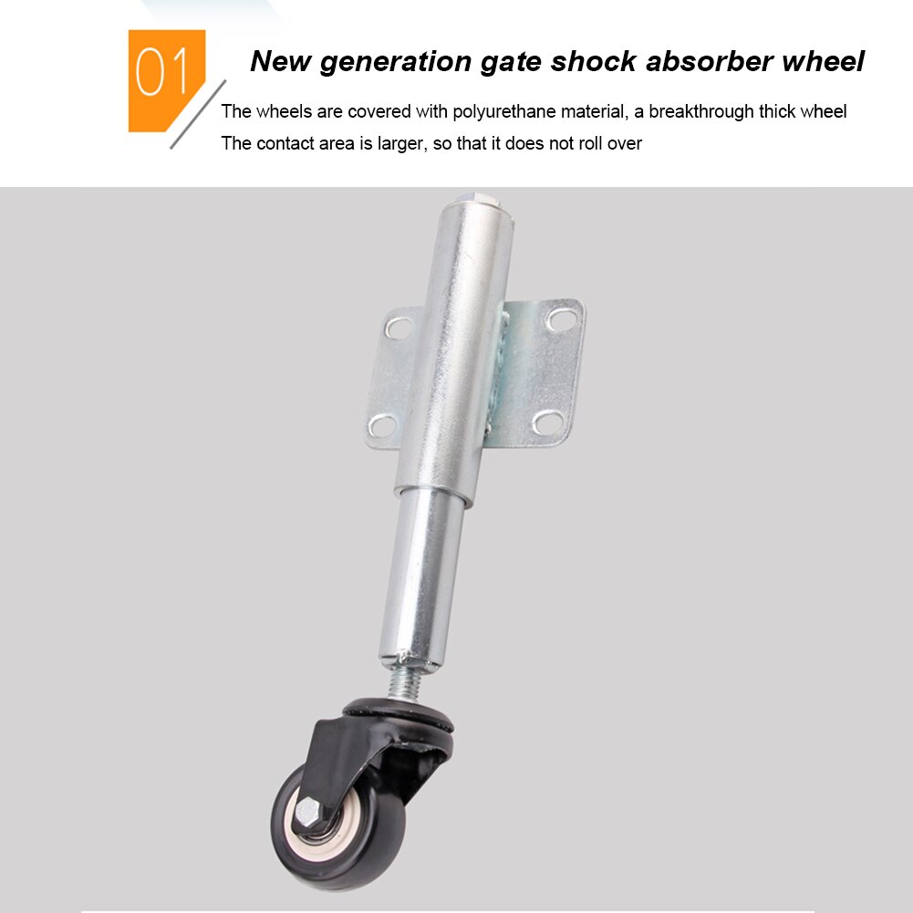 2 Inch Flat Free Adjustable Easy Install Door Polyurethane Universal Loading Gate Wheel Spring Loaded Roller Swivel Caster Mute