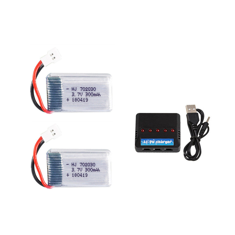 3,7 V 300mAh 702030 lipo Batterie + Ladegerät Set Für Syma X11 E55 FQ777 FQ17W F180 FY530 U816 U816A u830 X100 H107 S39-1 HD-1306: WHITE