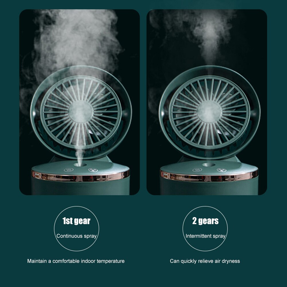 2 in 1 Mini USB Rechargeable Humidifier Air Cooler Fan Summer Household Office Desktop Water Spray Humidify Misting Cooling Fans