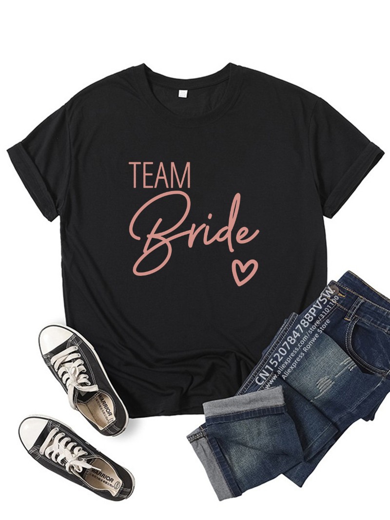 T-Shirts Blanc Gris pour Enterrement de Vie de Jeune Fille, Équipe de Mariée, Mariage, Femme