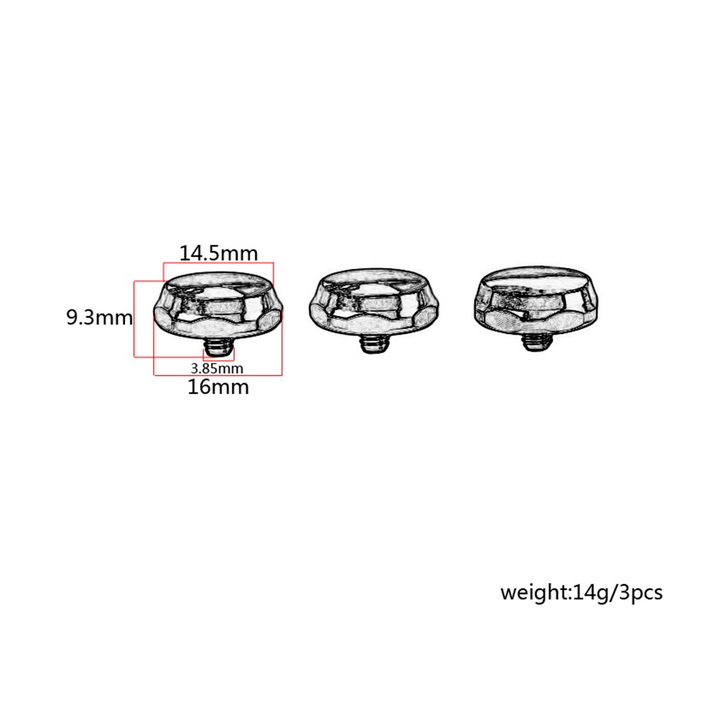 3x Trompet Repareren Deel Knoppen Prachtige Accessoires Rood/Witte Steen