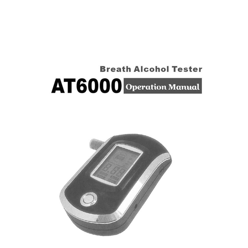 LCD Display Alcohol Tester To At6000 Ethylotest Police Digital Detector and 10 pcs nozzles