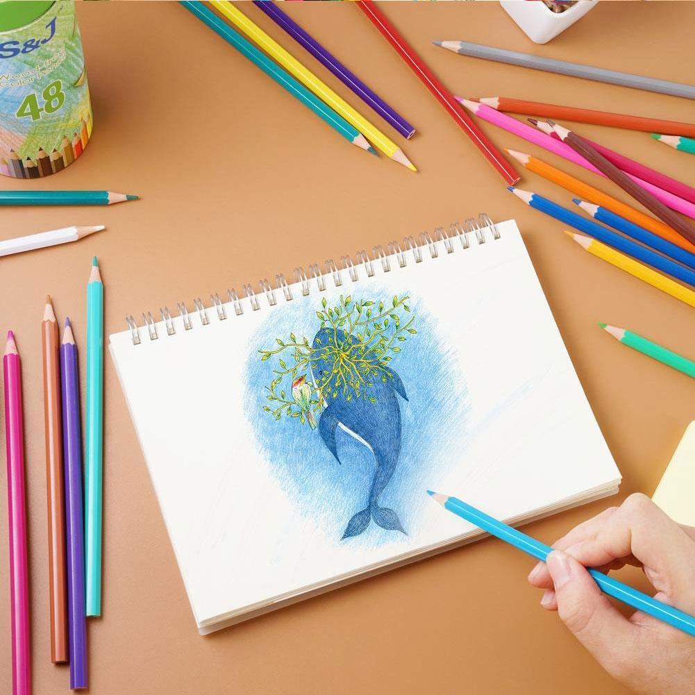 Lápiz de madera de colores Kawaii para niños, grafiti de madera para dibujar, suministros de pintura de arcoíris para la escuela, 12/24 colores