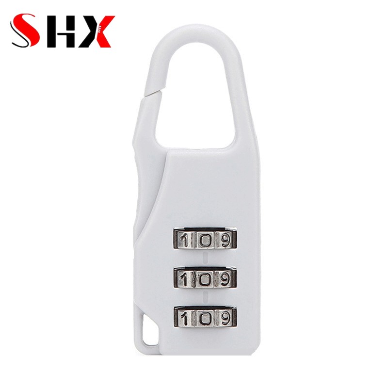 Mini candado de combinación de plástico, candado con dígitos, código, número, contraseña, candado de seguridad para viajes, candado para equipaje, gimnasio: Blanco