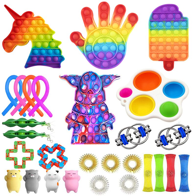 Fidget Toys Sensory Anti Stress Toy Set Figet Antistress Relief Autism Anxiety Bubble for Kids Adults