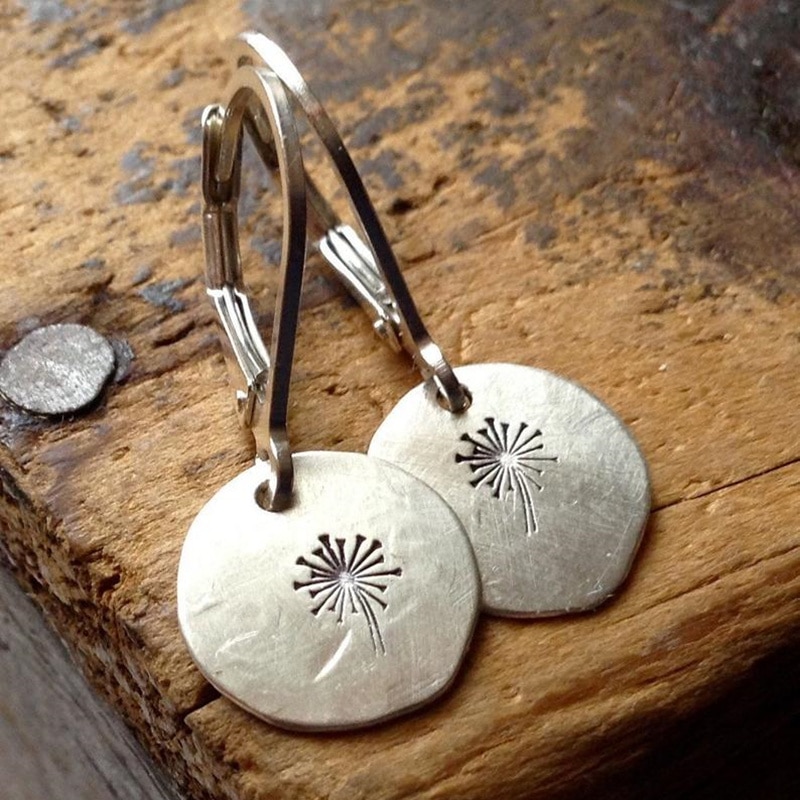 Kleine Vrouwen Zilveren Kleur Bohemen Wishing Paardenbloemen Oorbellen Voor Vrouwelijke Partij Oorbellen Sieraden Accessoires