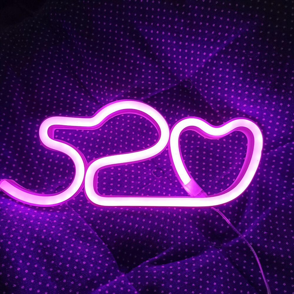 Luzes de néon led de carregamento usb amor decorativo noite luz letras férias amor/520 sinal lâmpada para bar festa em casa: 520 Pink