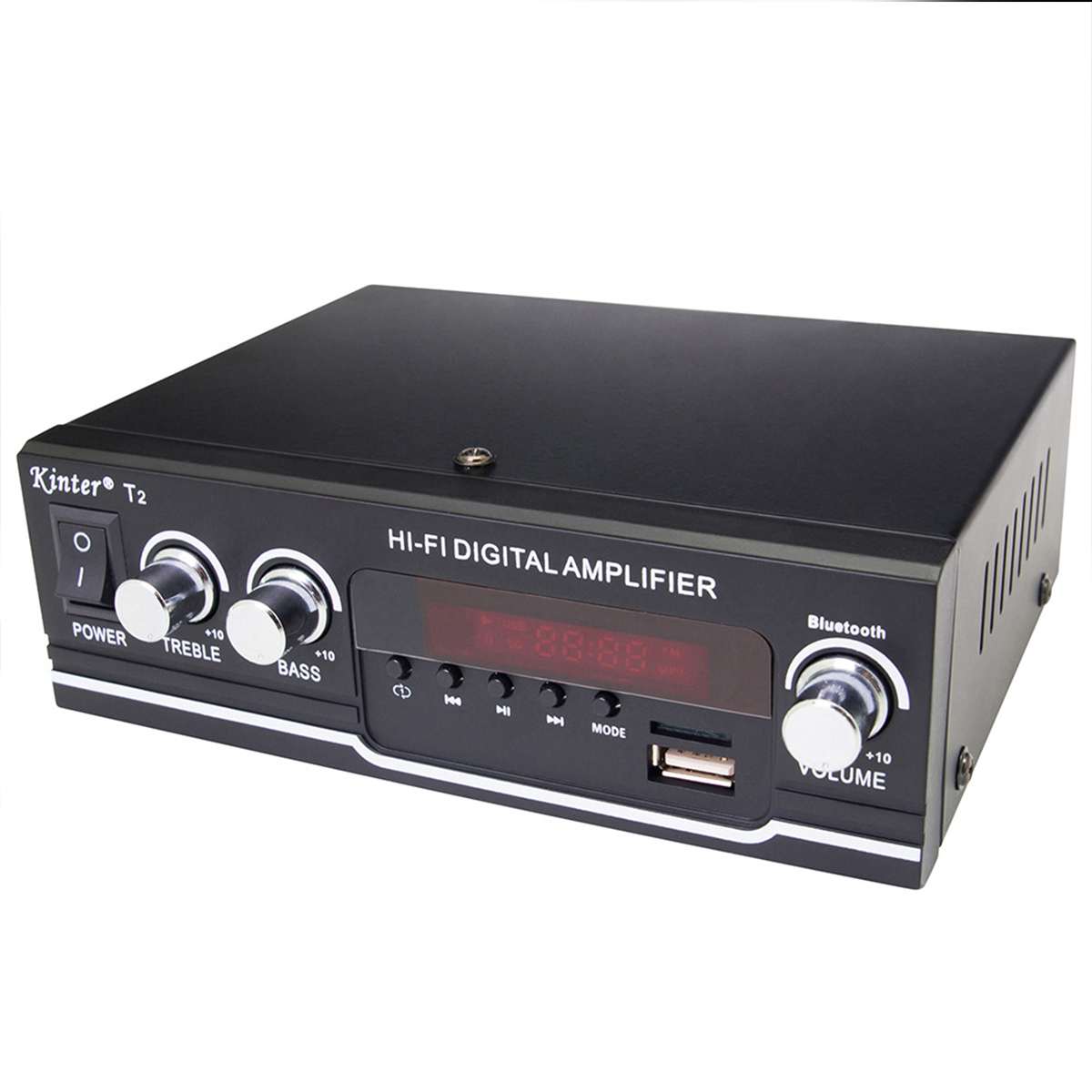 Mini HIFI 60W 220V Audio Powers Amplifier Home Theater Amplifiers Audio with Remote Control Support FM USB SDCards bluetooth: US Plug