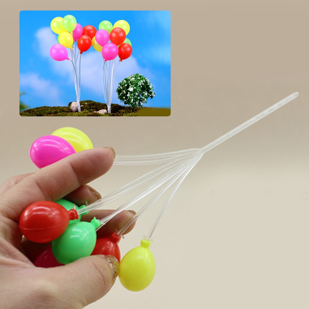 Mini Balloon Bouquet Cute Plastic Tube Balloon Bouquet Cluster for Cake Topper Microscopic Garden Decorative