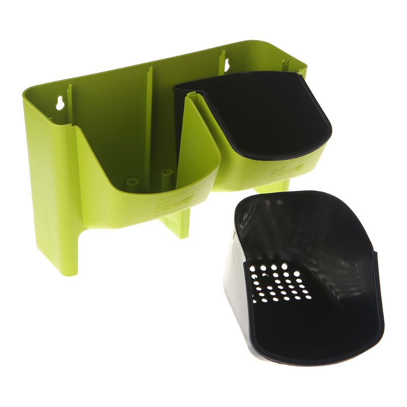 Self Watering Flower Pot 2 Pocket Stackable Vertical Wall Hanging Succulents Planter for Garden Balcony