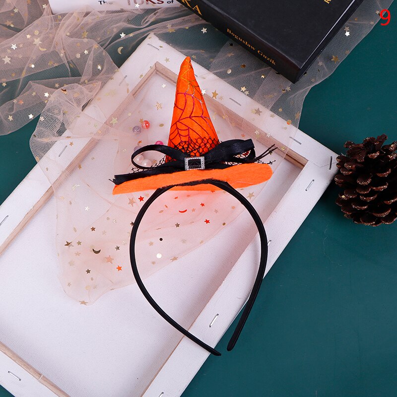 Halloween filles bandeau sorcière coiffure citrouille cheveux cerceau fête décor: 9