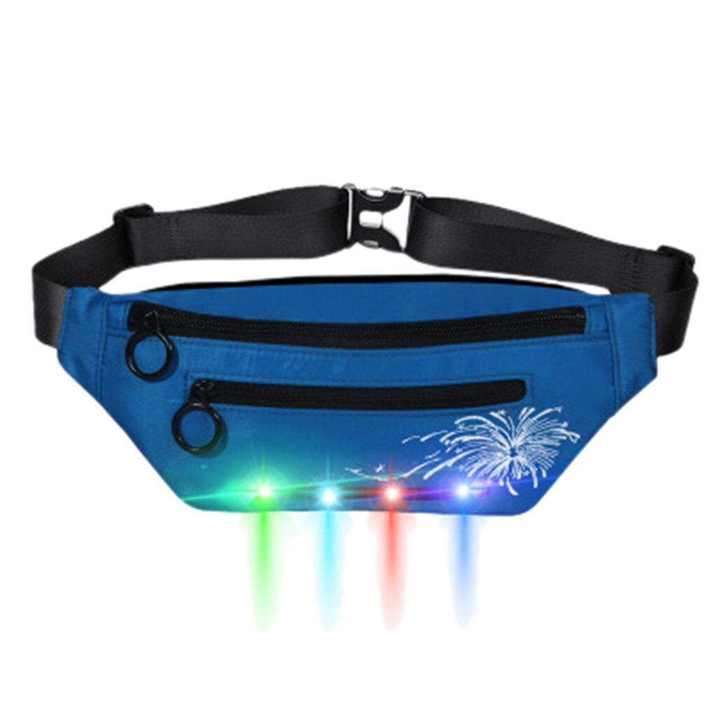 Männer Fanny Pack Led Flash-Glowing Laufen Taille Tasche Frauen Männer Reiten Wandern Telefon Geld Geldbörse Sport Gürtel Tasche Fanny packs: E