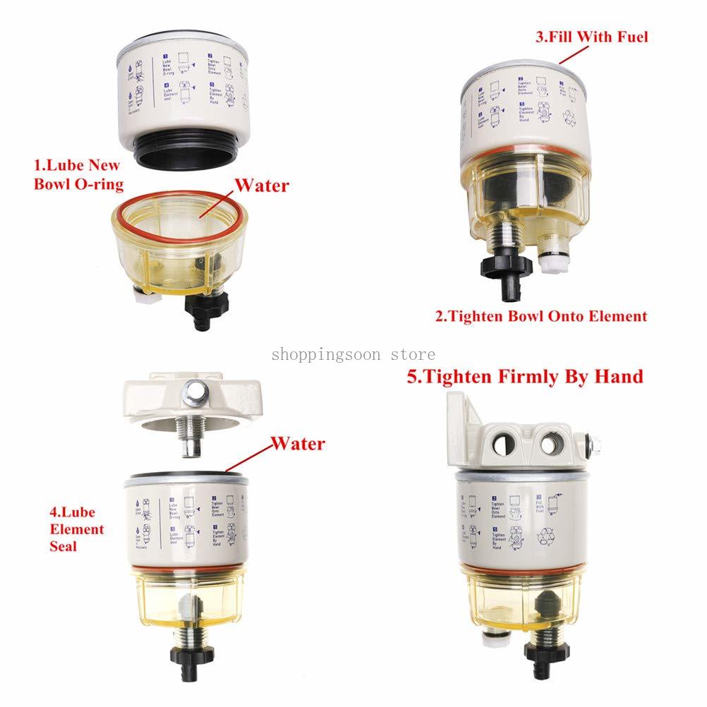 Filtro separador de combustible/agua iFJF R12T, motor diésel para Racor 140R 120AT S3240 NPT ZG1/4-19, Combo completo de piezas automotrices