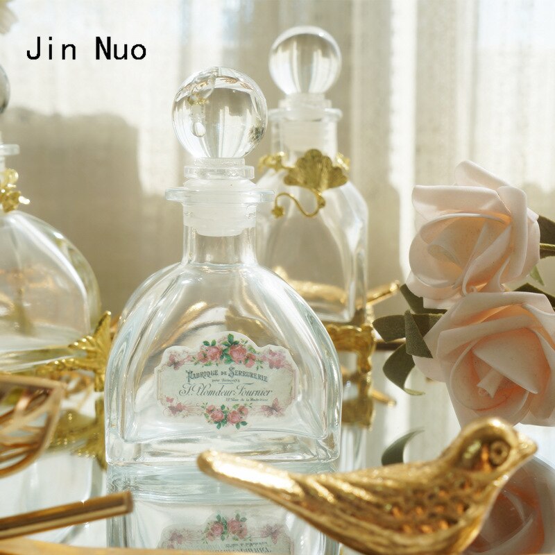 Bouteille de parfum vide en verre de cristal, étiquette palais rétro, décoration pour coiffeuse, bocaux, accessoires pour la maison