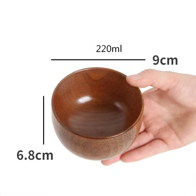 Japanische Holz schalen Jujube Holz Kinder Baby Erwachsene kleine Suppen tassen Massivholz Salats ch üsseln Retro Haushalts geschirr: Black