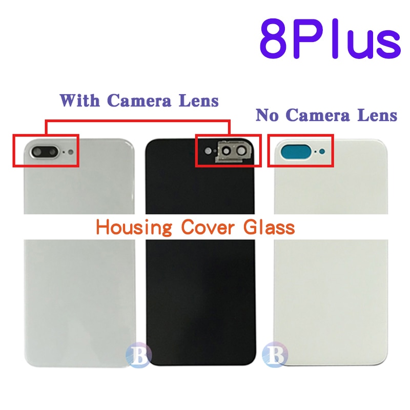 Achterkant van glas voor iphone 8 plus 8g x achterkant behuizing glas batterijklepje achterklep zonder lens of met cameralens