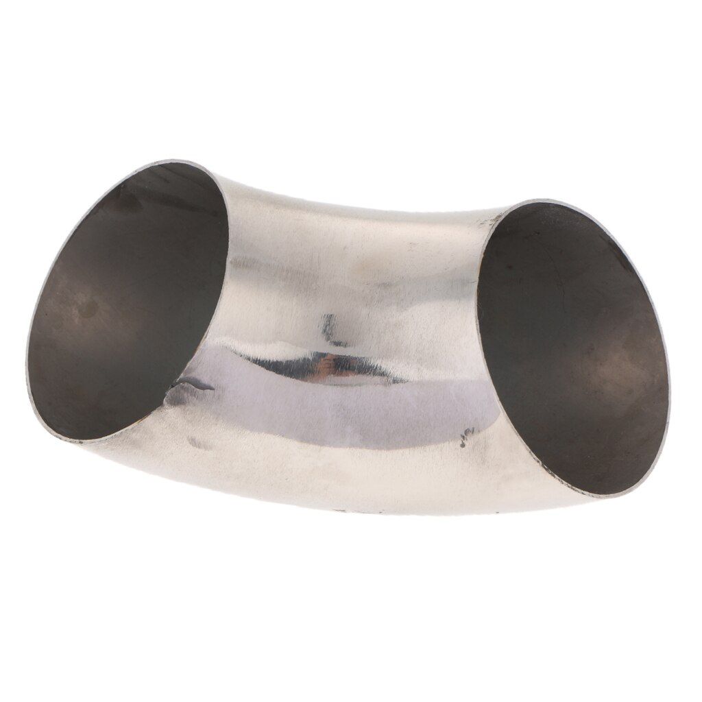 Tubo de escape curvado, acero inoxidable, 90 grados, pulido