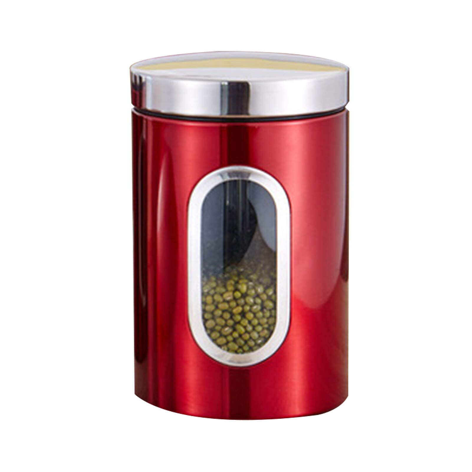 Bocal de rangement en acier inoxydable, pot de rangement en verre de cuisine pour le thé, le café, le sucre, la farine et le café: 1