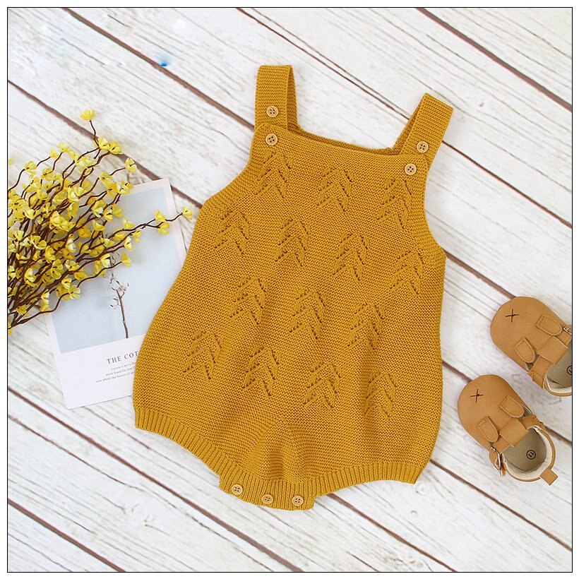 Peuter Jongen Meisje Truien Mouwloze Gebreide Baby Bodysuit Warme Herfst Lente Kleding Pasgeboren Baby Outfits Kids Truien Tops: Oranje / 70(0-3M)