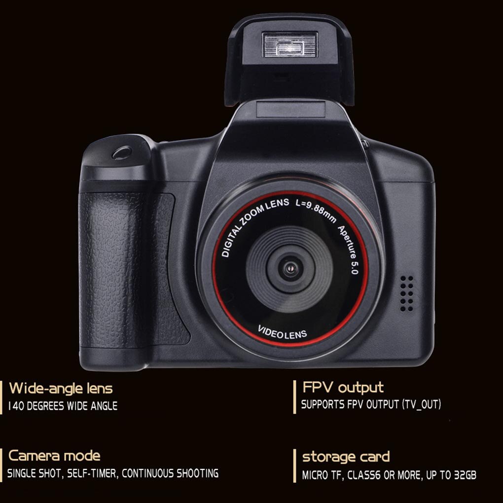 Caméra SLR HD 2.4 P pour enfants, caméscope vidéo portable, Zoom numérique 16x, 1080 pouces