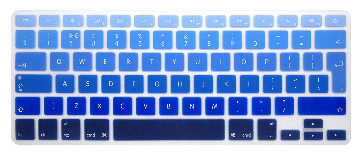 Soft Rainbow Keyboard Skin for Macbook Air 13 A1466 EU Keyboard Cover Silicon For Macbook Air 13 Rainbow Keyboard Film Skin: Rainbow-Blue