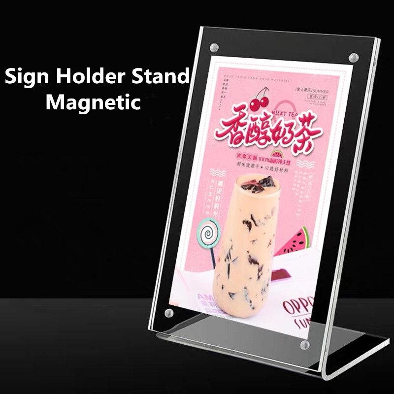 A5 Transparent Slant Back Acrylic Sign Holder Display Stand Table Top Menu Paper Sign Holder Ad Frame