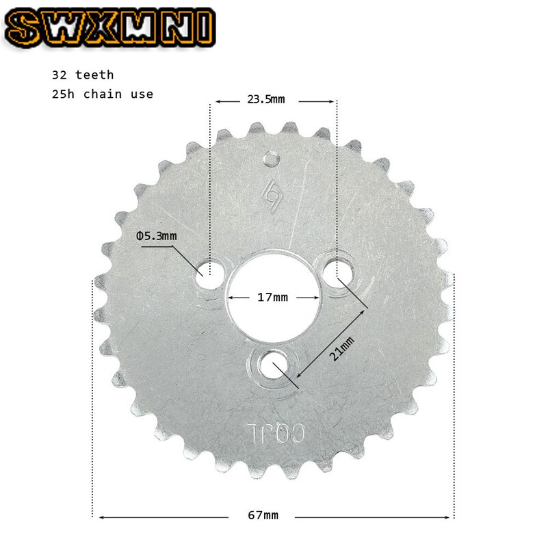 Pignone 13 Z 428 20 MM Con Piastra di Sicurezza Dirt Bike Quad Atv