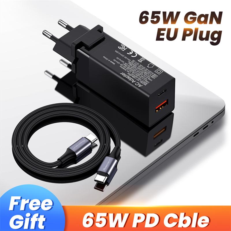 Robotsky 65W Usb Type C Pd Fast Charger QC3.0 Scp Fcp Afc Usb C Quick Charger Adapter Huawei P30 pro Samsung S10 Iphone 11 Pro: EU Plug cable