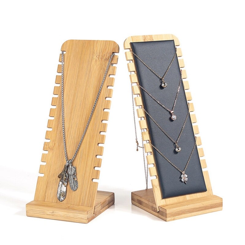 Bamboe Sieraden Display Standaard Ketting Display Stand Houten Meerdere Ketting Schildersezel Showcase Display Houder Voor Kettingen