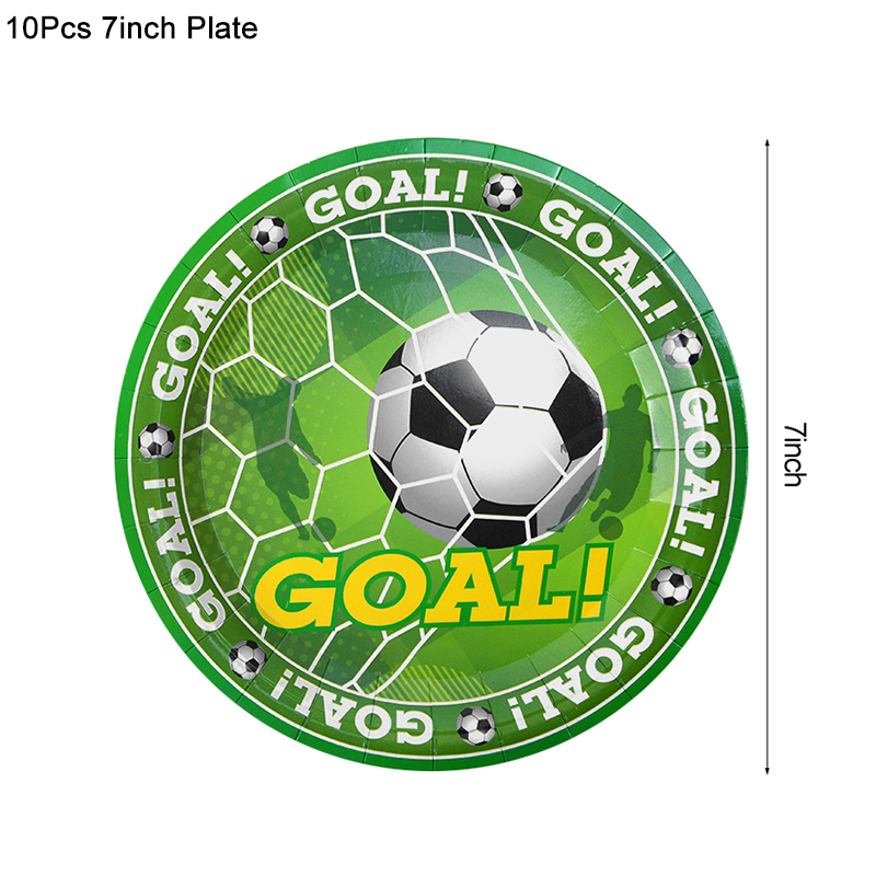 Soccer Party Disposable Tableware Paper Plates Cups Napkins Tablecloth Kids Boys Football Birthday Party Decoration Supplies: Dark Khaki