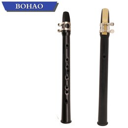BOHAO Mini Taschen Saxophon - Eb Alt Saxophon - Goldlack ABS Korpus - Tragbares Blasinstrument