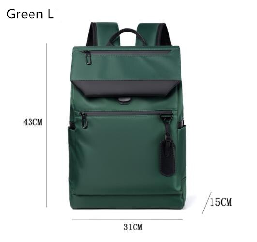 Wasserdichter nylon-laptop-rucksack für #39 , schwarz, ideal für geschäftsreisen und den urbanen stil, mit usb-ladefunktion: Grün l