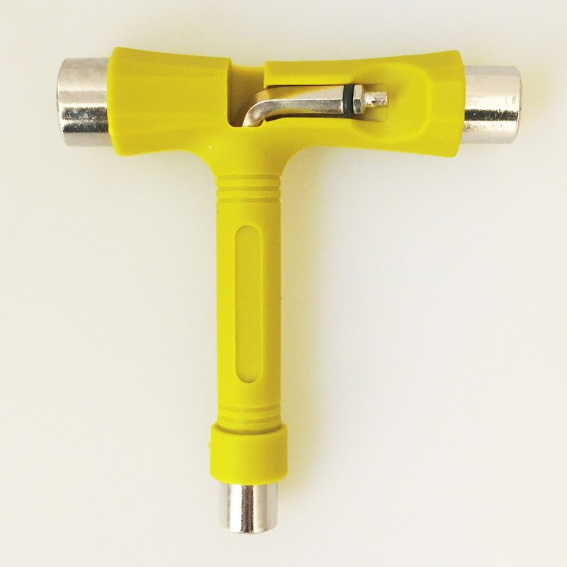Herramienta de Skateboard tipo T, destornillador todo en uno, Mini herramienta para patinar, multifunción: yellow