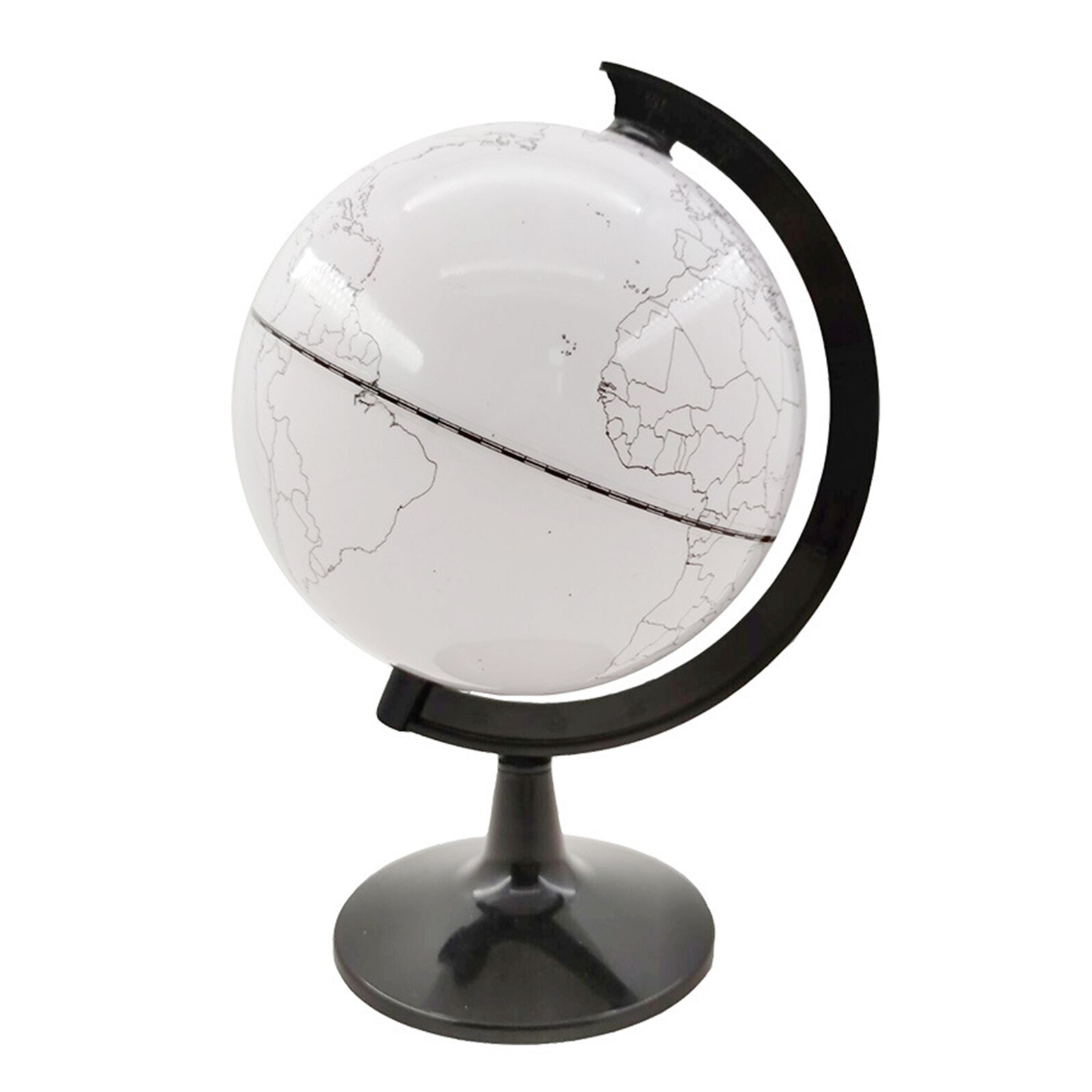 Paintable and Erasable Globe Model Plastic Erasing World Map Drawing Tellurian DIY Teaching Implement with 4 Brush GK99