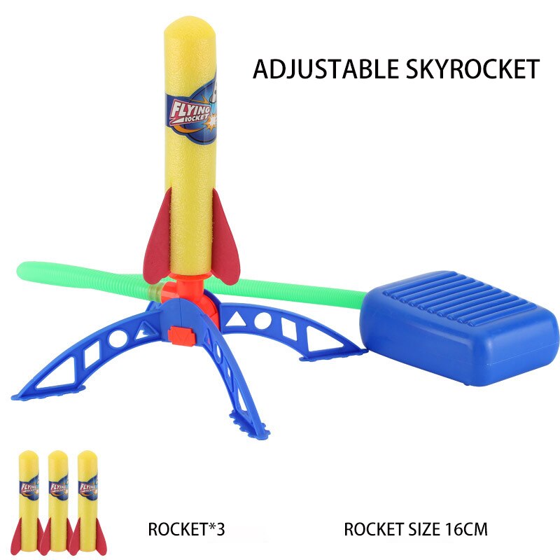 Children&#39;s Rocket Launcher Pneumatic Pedal Launch Rocket ToyOutdoor Flash Light Interactive Toy Birthday GiftChildren Sports Toy: large