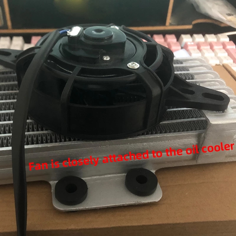 Enfriador de aceite de aluminio para motor de motocicleta + radiador de refrigeración de ventilador 125Ml Universal para moto de cross ATV enfriador de aceite de ventilador de