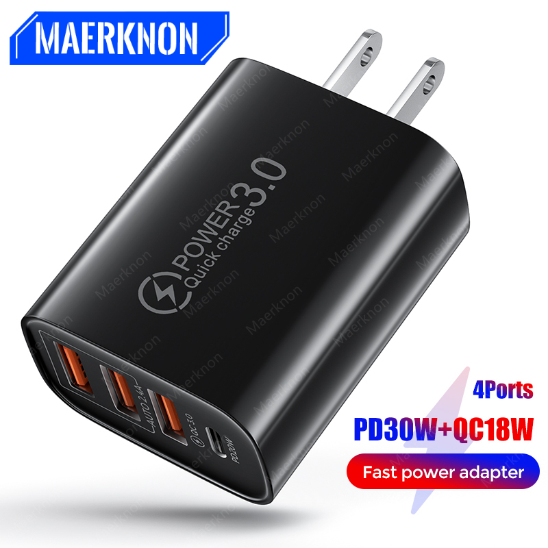 48w usb-schnellladegeräte, 3.0 typ-c pd-schnellladegeräte für iphone 12, 13 xiaomi- und samsung-handyladegeräte (eu/us-stecker)