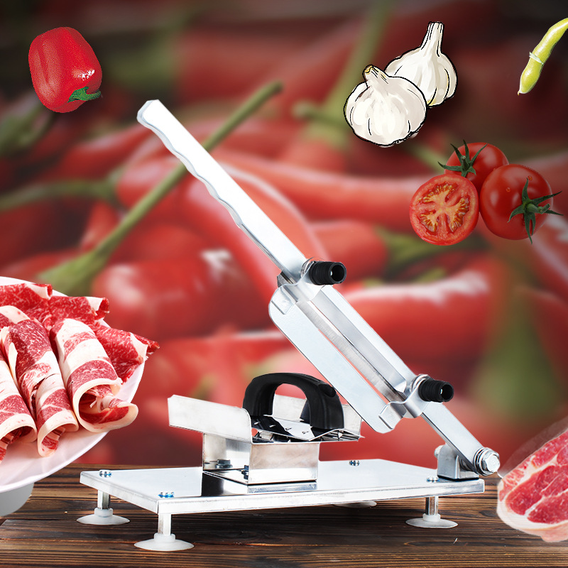 Huishoudelijke Handleiding Voedsel Fruit Snijmachine Lam Rundvlees Snijmachine Bevroren Vlees Snijmachine Schapenvlees Rolls Cutter Verstelbare Dikte